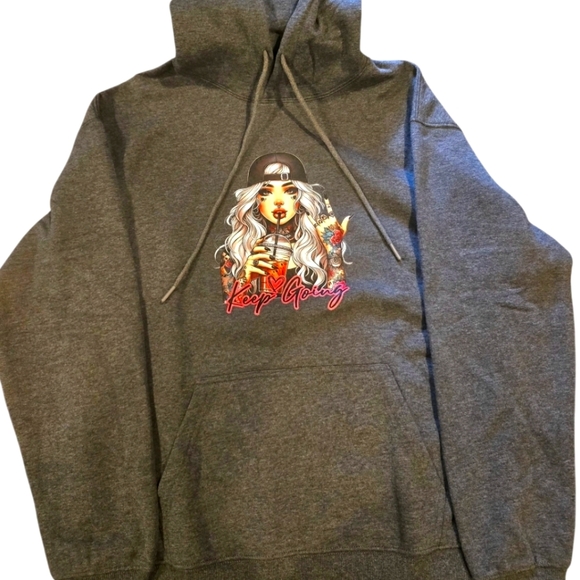 Charcoal Graphic Women's Hoodie - Picture 1 of 4